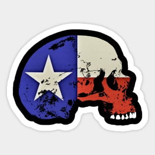 Skull with State Flag of Texas Sticker